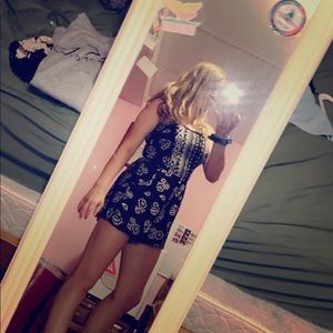 Black flower patterned romper!!